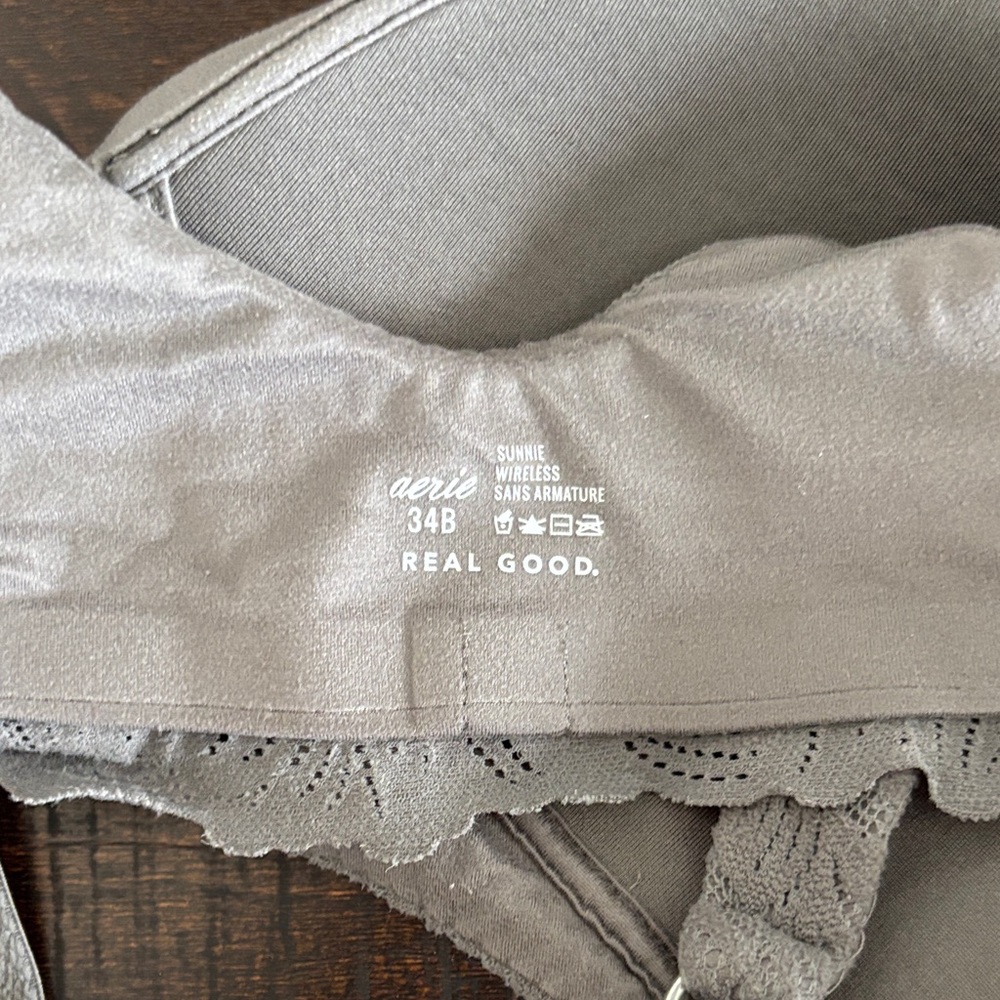 Aerie Sunnie Bloom Lace Wireless Lightly Lined Bra 34 B - Picture 7 of 7